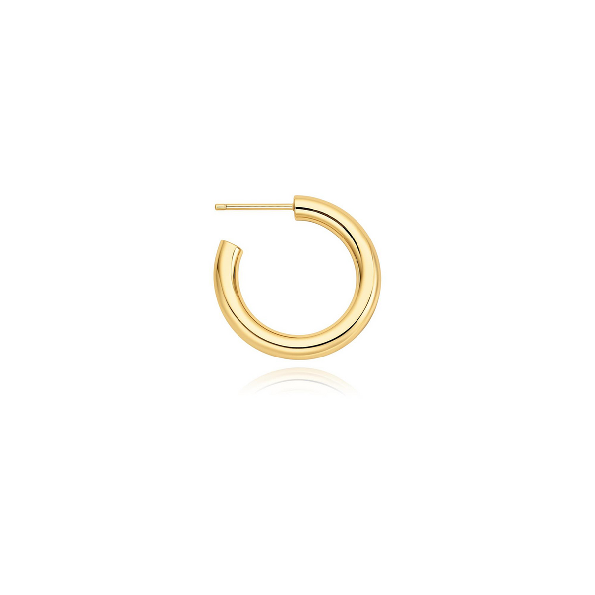 Ania Haie Gold Classic Tube Medium Huggie Hoop Earrings