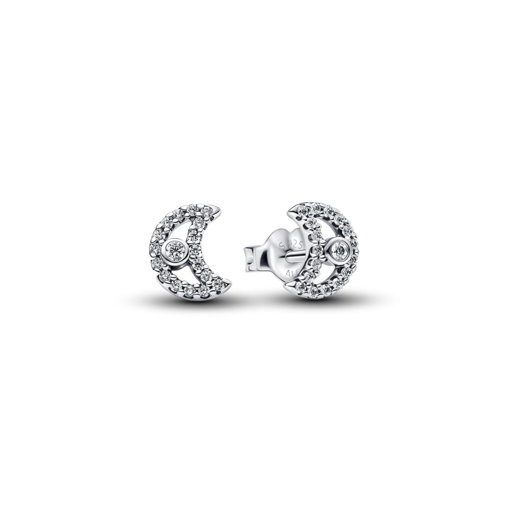 Pandora Sparkling Moon Stud Earrings