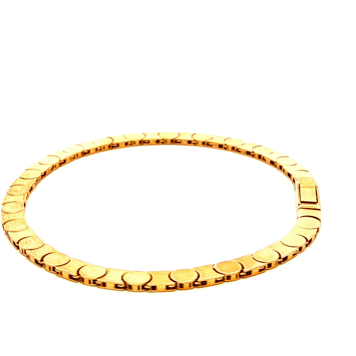 Flat Bar Link Bracelet in Yellow Gold