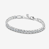 14k gold-plated tennis bracelet with clear cubic zirconia