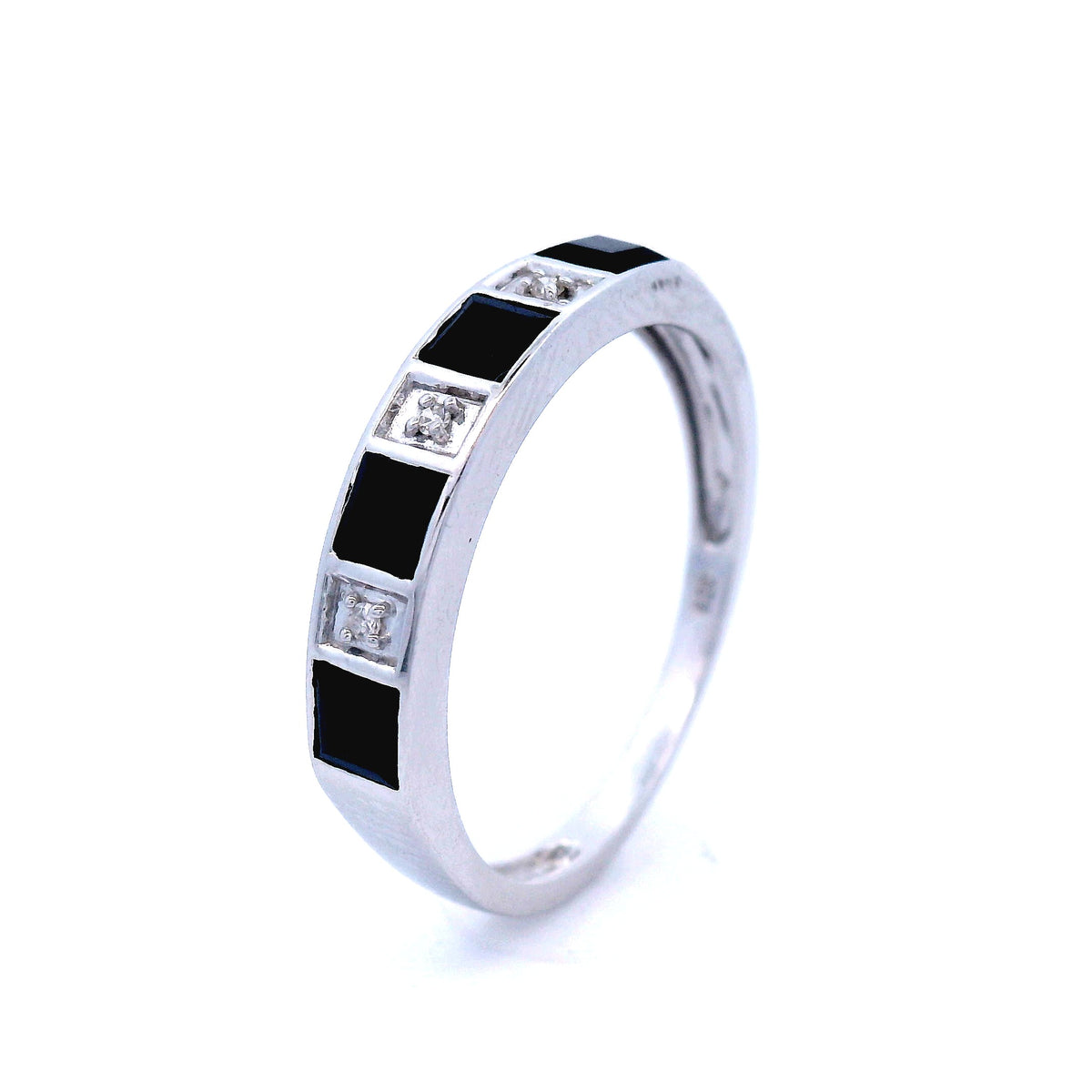 9ct White Gold Sapphire &amp; Diamond Ring