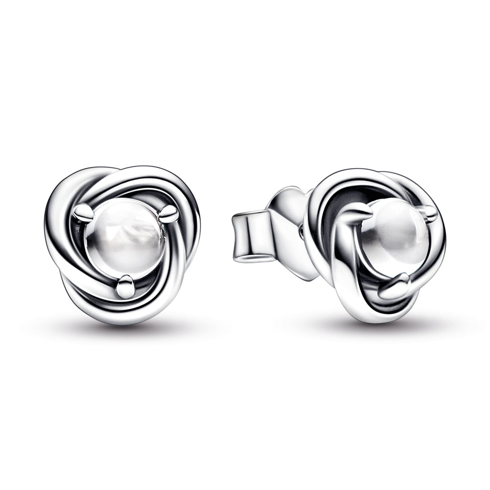 Pandora April Crystal Birthstone Eternity Circle Stud Earrings