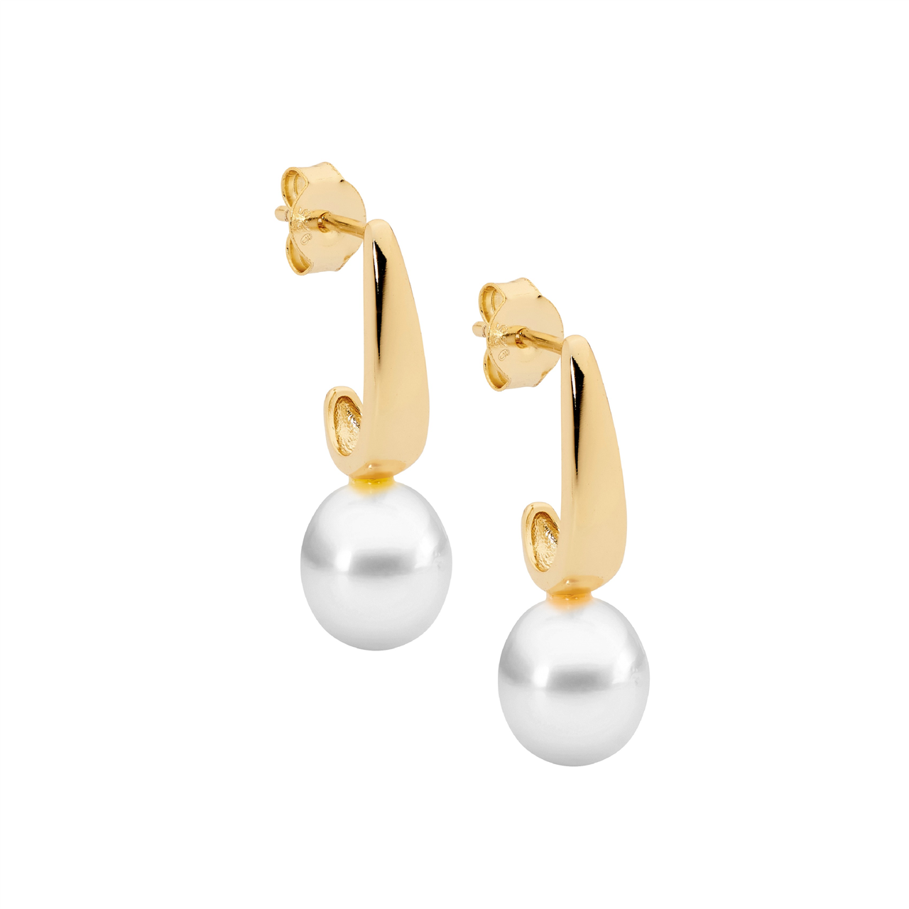 Ellani SS Drop Earrings W/ Freshwater Pearl