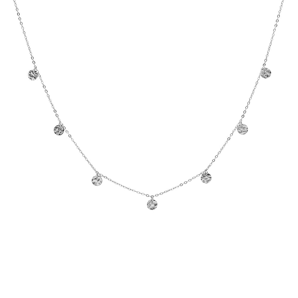 Ellani Stainless Steel Hanging Disc Necklace