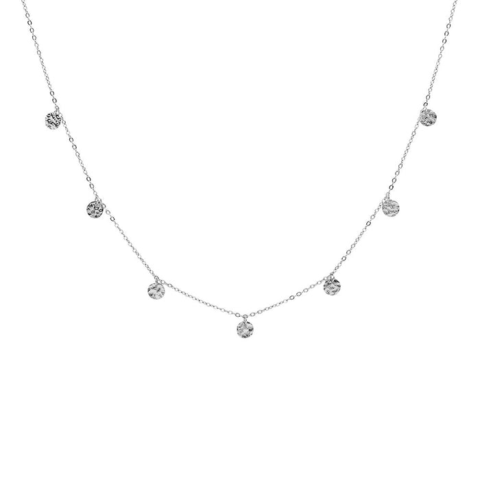Ellani Stainless Steel Hanging Disc Necklace