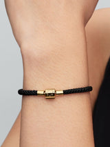 14k gold-plated bracelet with shimmering black cord