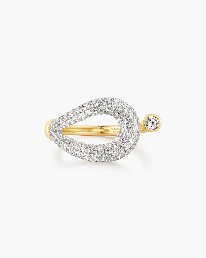 Ania Haie Gold Pavé Knot Adjustable Ring