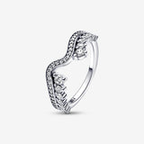 Wish sterling silver ring with clear cubic zirconia
