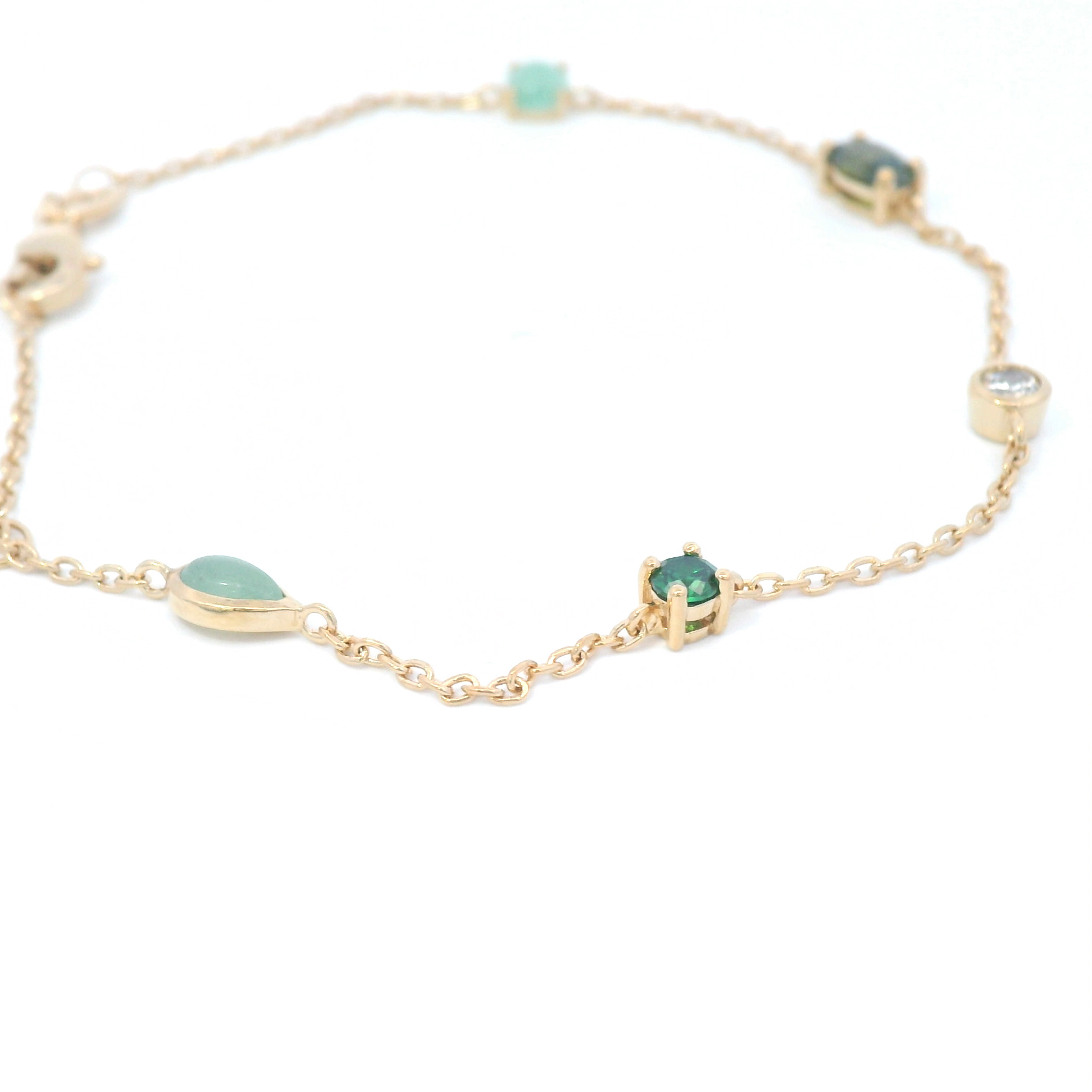 Multi Shape/Colour Bracelet In Yellow Gold