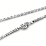 Pandora Pavé Clasp Foxtail Chain Charm Necklace