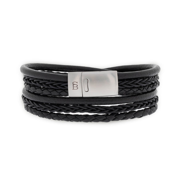 Bonacci Leather Bracelet Black Medium