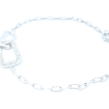 Sterling Silver Plain Paper Bracelet