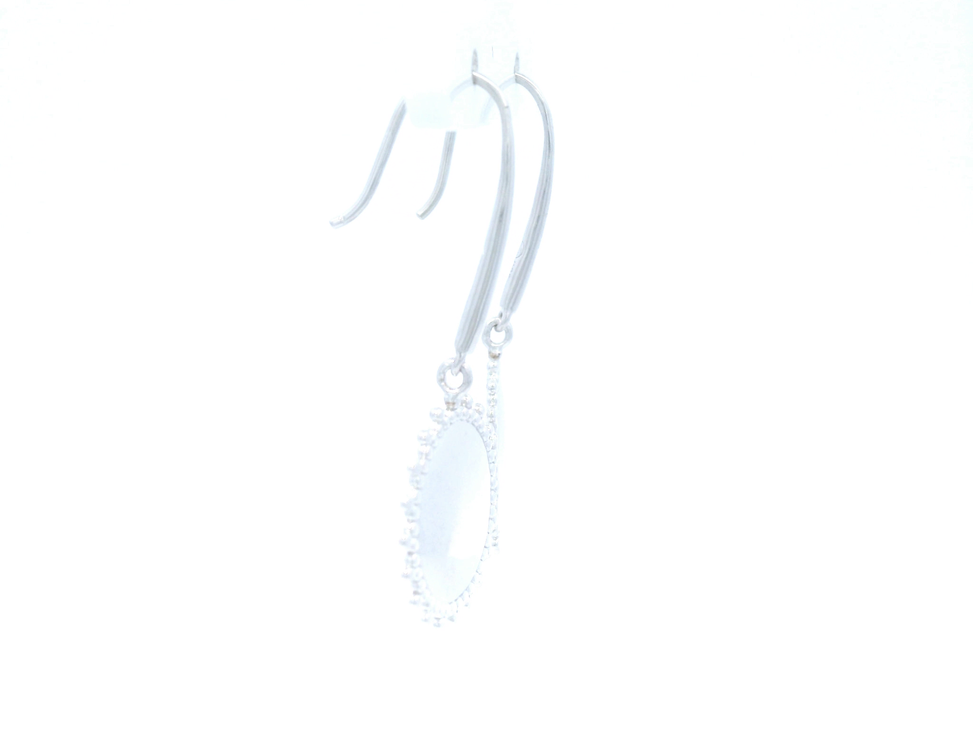 Sterling Fancy Edge Disc Drop Earrings