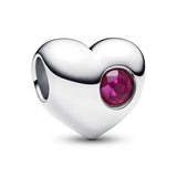 Pandora Engravable True Red Stone Heart Charm