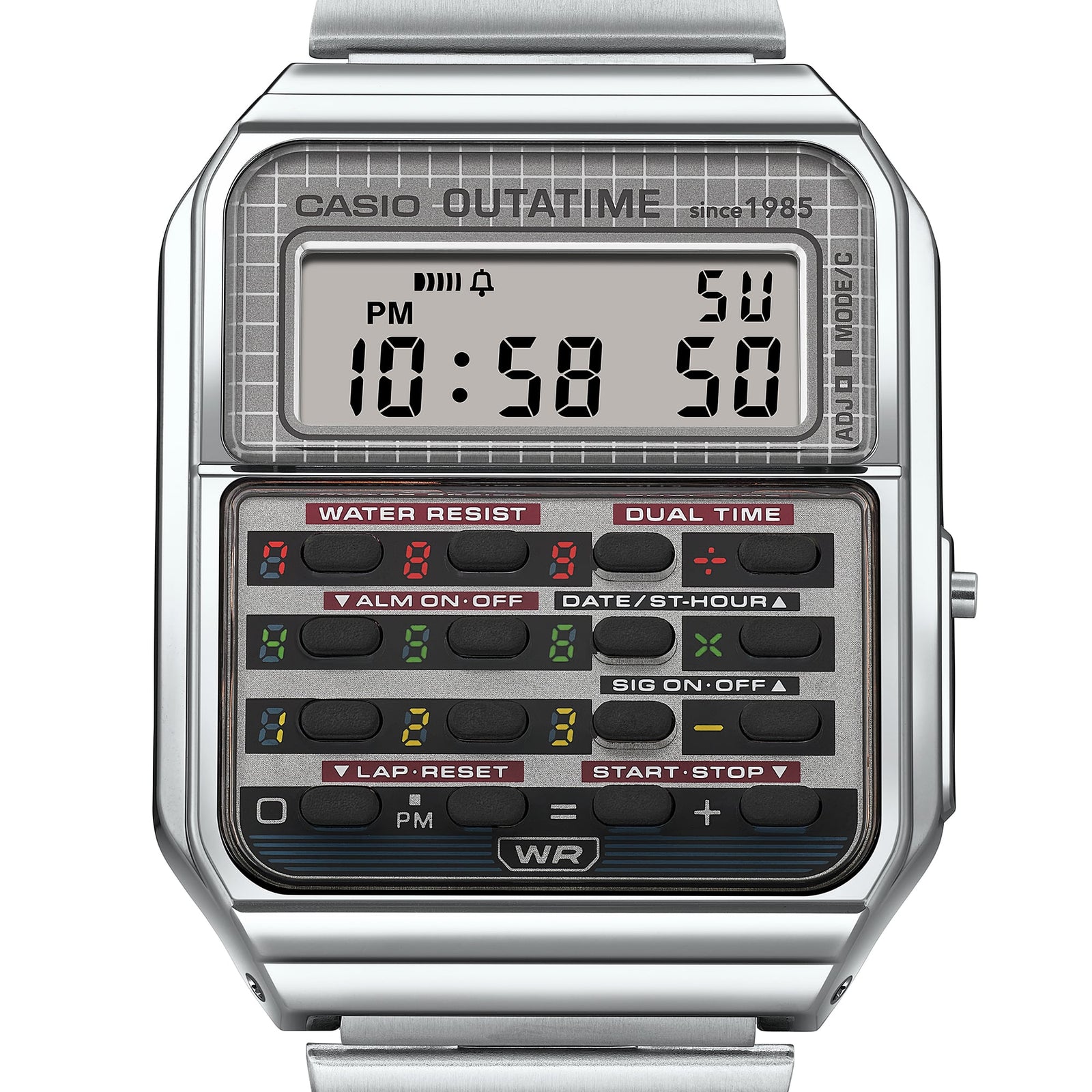 Casio Vintage Back to the Future Stainless Steel Watch