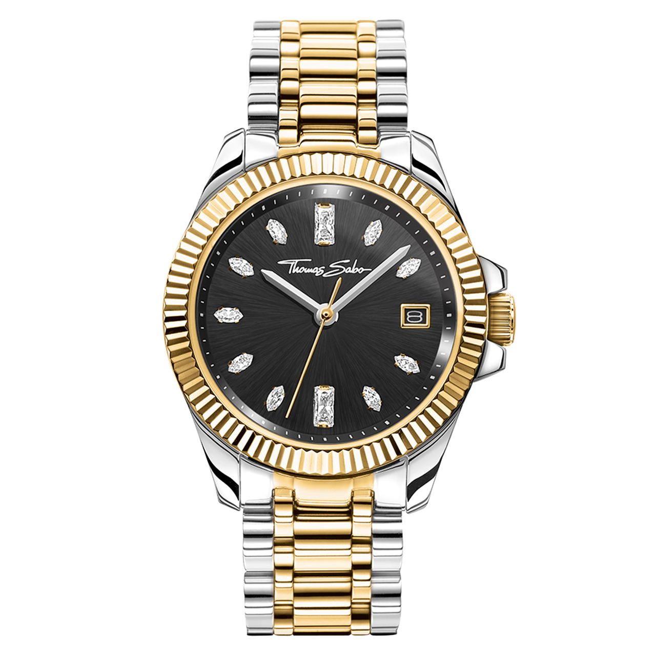 Thomas Sabo Womens Watch Two Tone Black Gold Burrows Jewellers