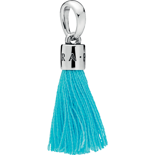 Turquoise Fabric Tassel Dangle