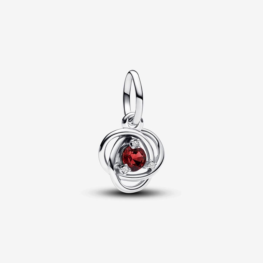 July Crystal Birthstone Eternity Circle Dangle Charm