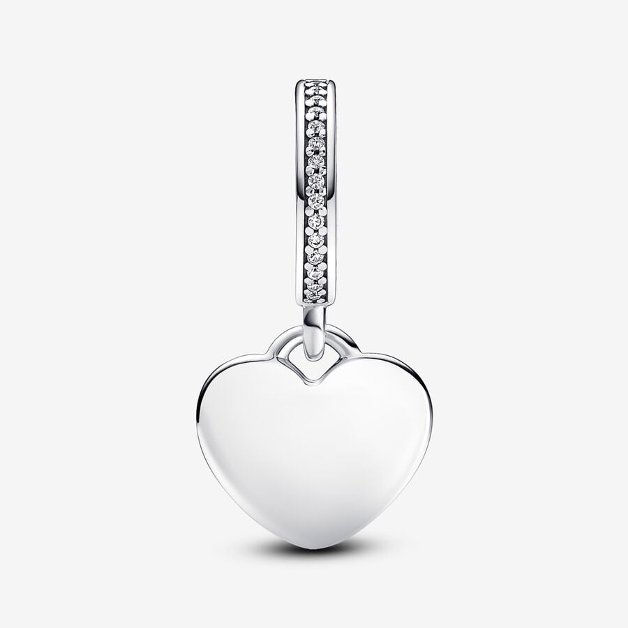 Tasmania Engravable Heart Dangle Charm