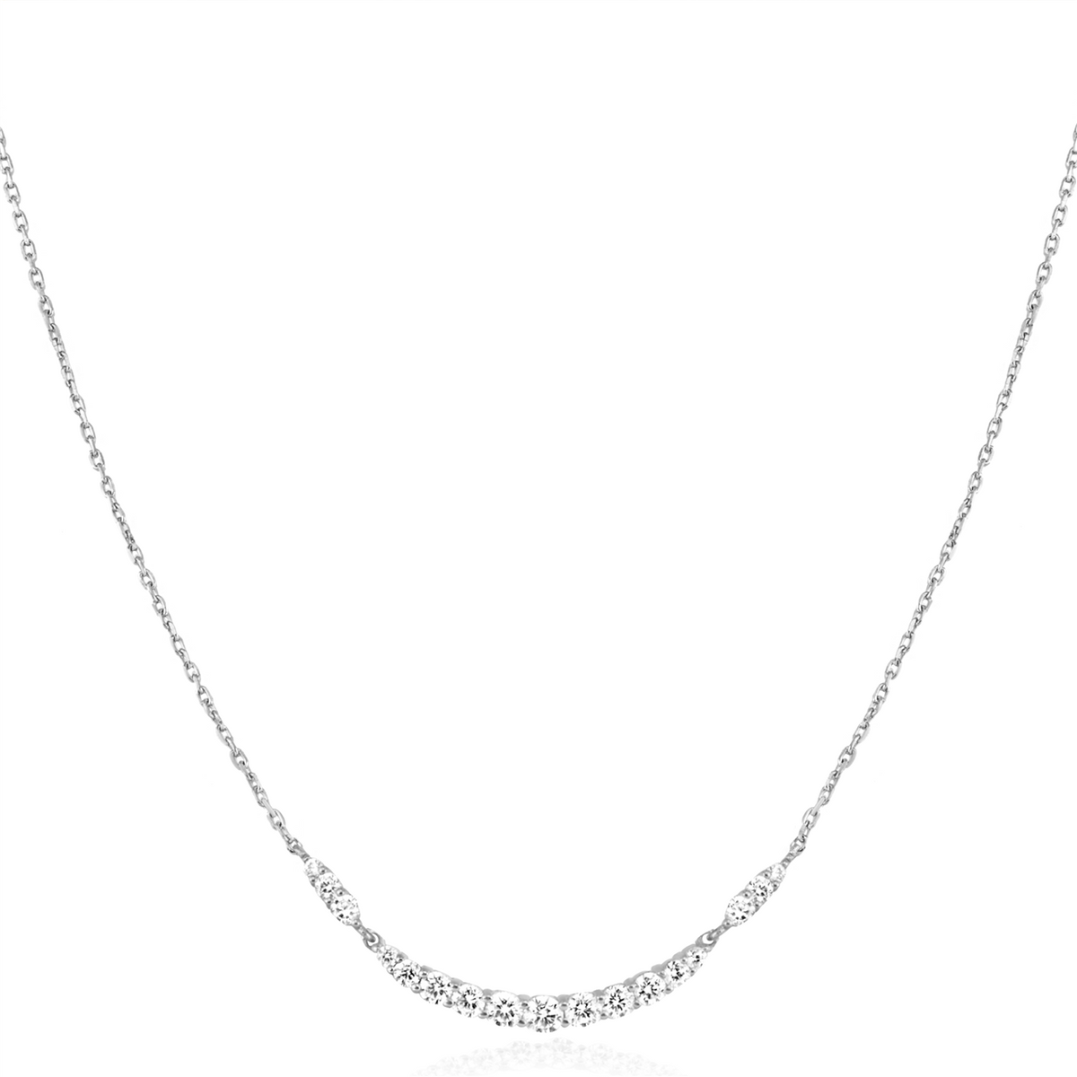Silver Arc Pavé Necklace