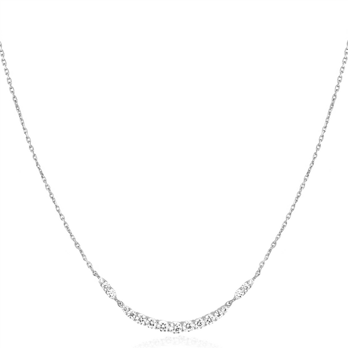 Silver Arc Pavé Necklace
