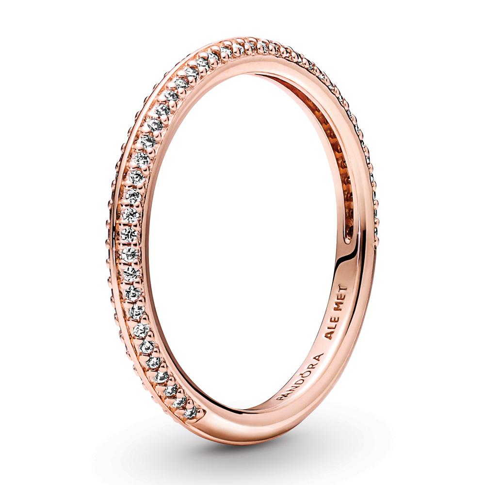 Pandora Me 14k Rose Gold Plated Pave Ring w Clear CZ