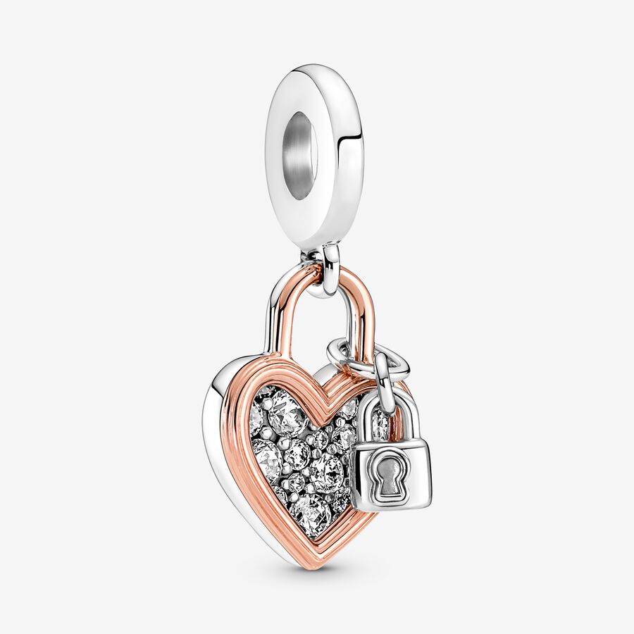 Heart-Shaped Padlock 2-in-1 Charm