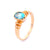 Oval Blue Topaz Set in Yellow Gold