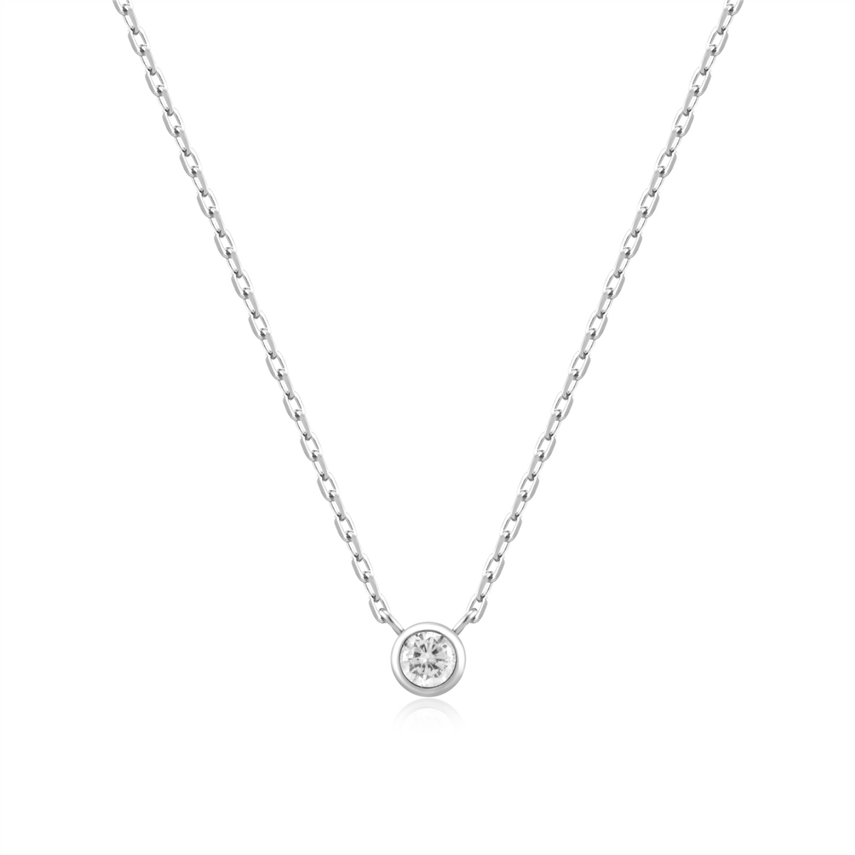 Ania Haie - Silver Round Solitaire Cubic Zirconia Necklace