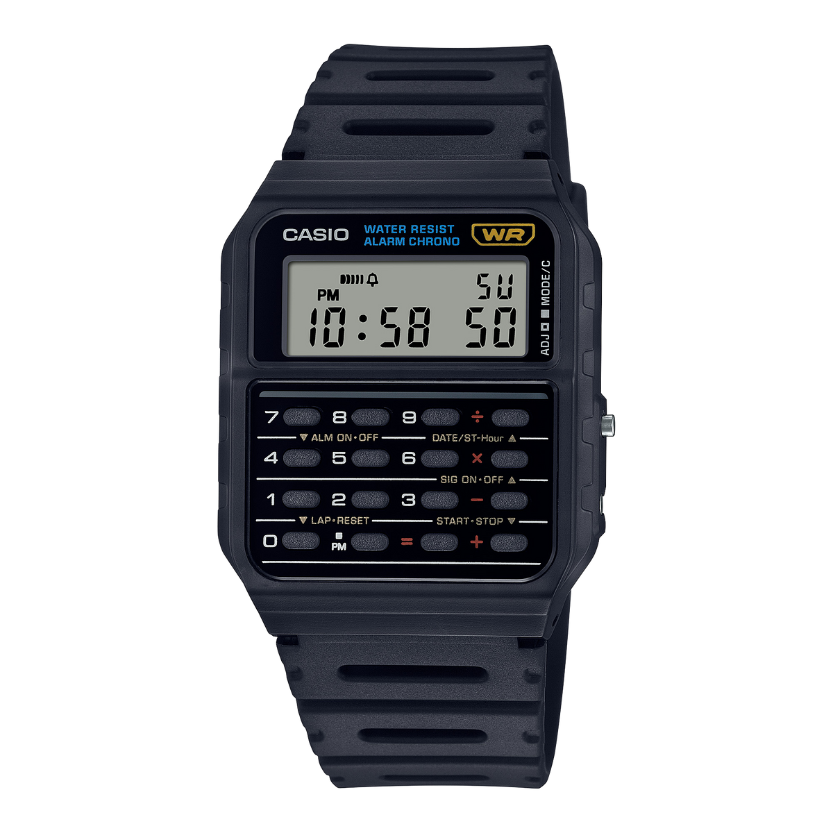 Casio CA-53W-1Z Black Calculator Watch for Men and Women
