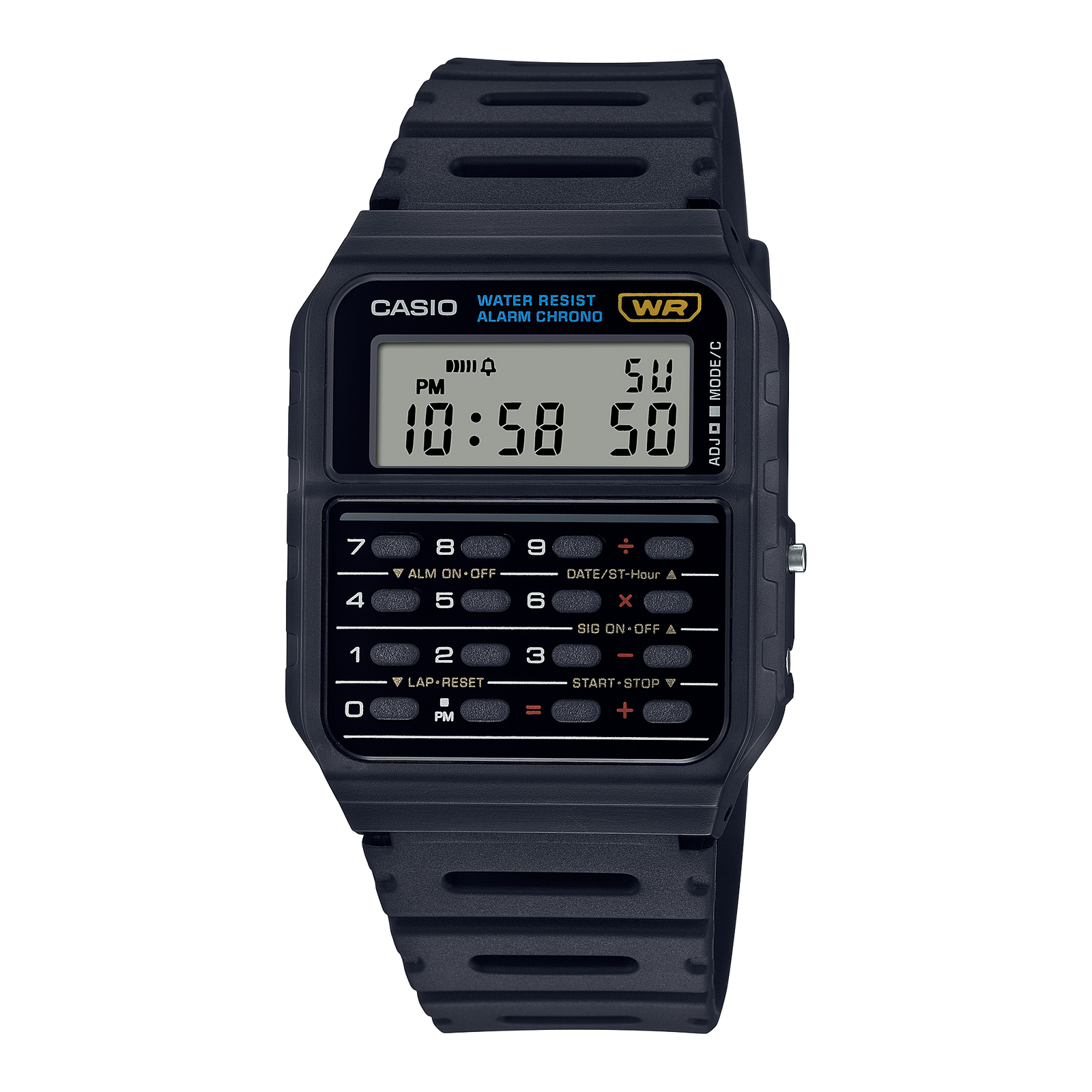 Casio CA-53W-1Z Black Calculator Watch for Men and Women