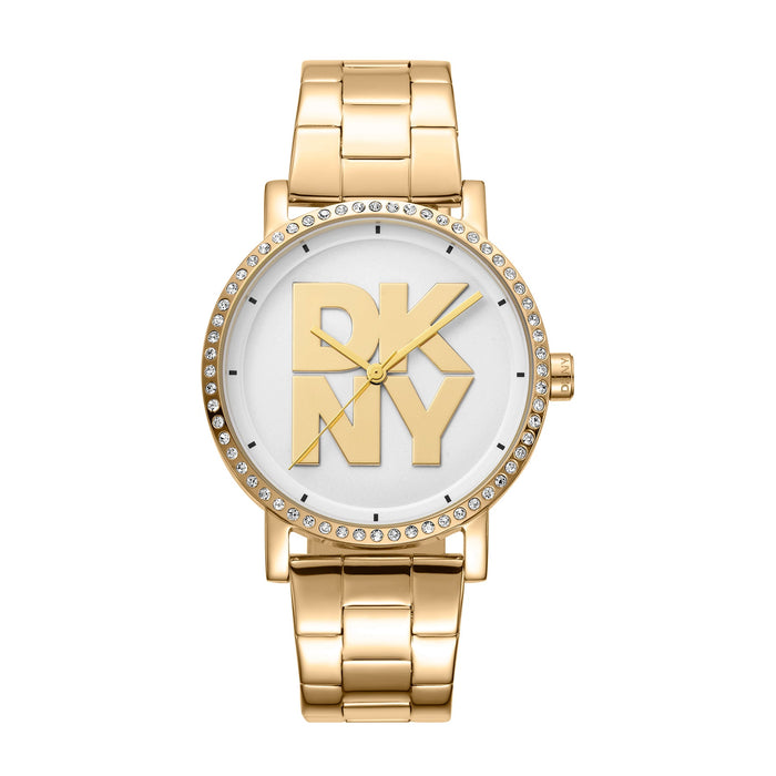 DKNY Logo Women's Silver Dial Stainless Steel Watch