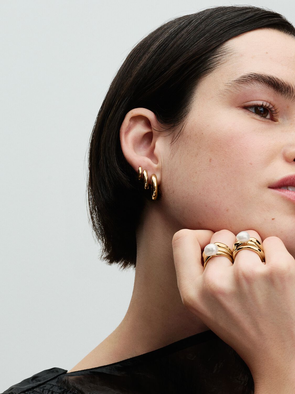 Baroque Treated Freshwater Cultured Pearl Ring