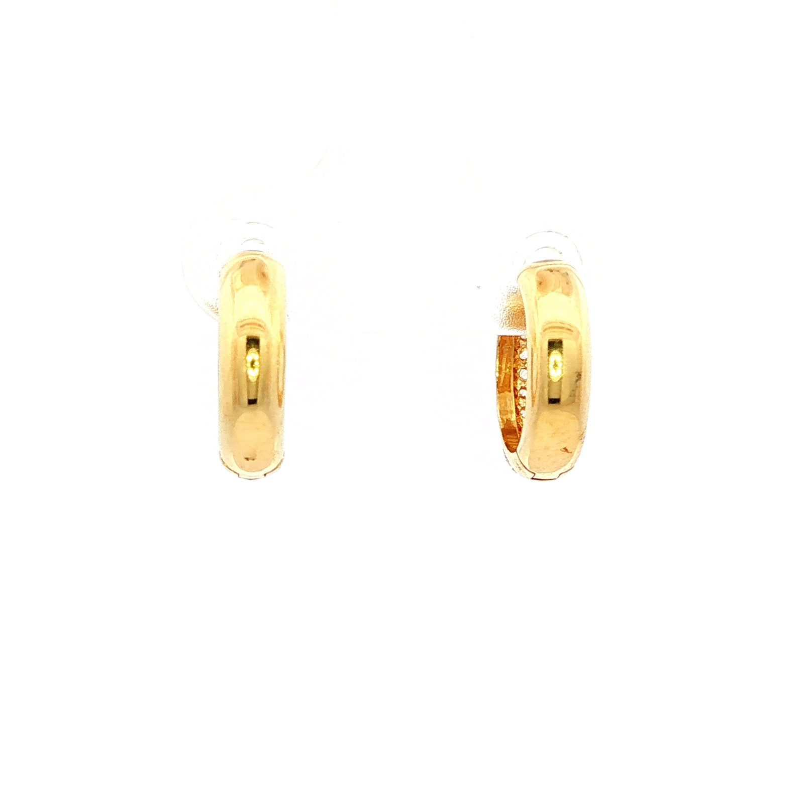9ct YG Hoop Earrings with CZ 2.2gm