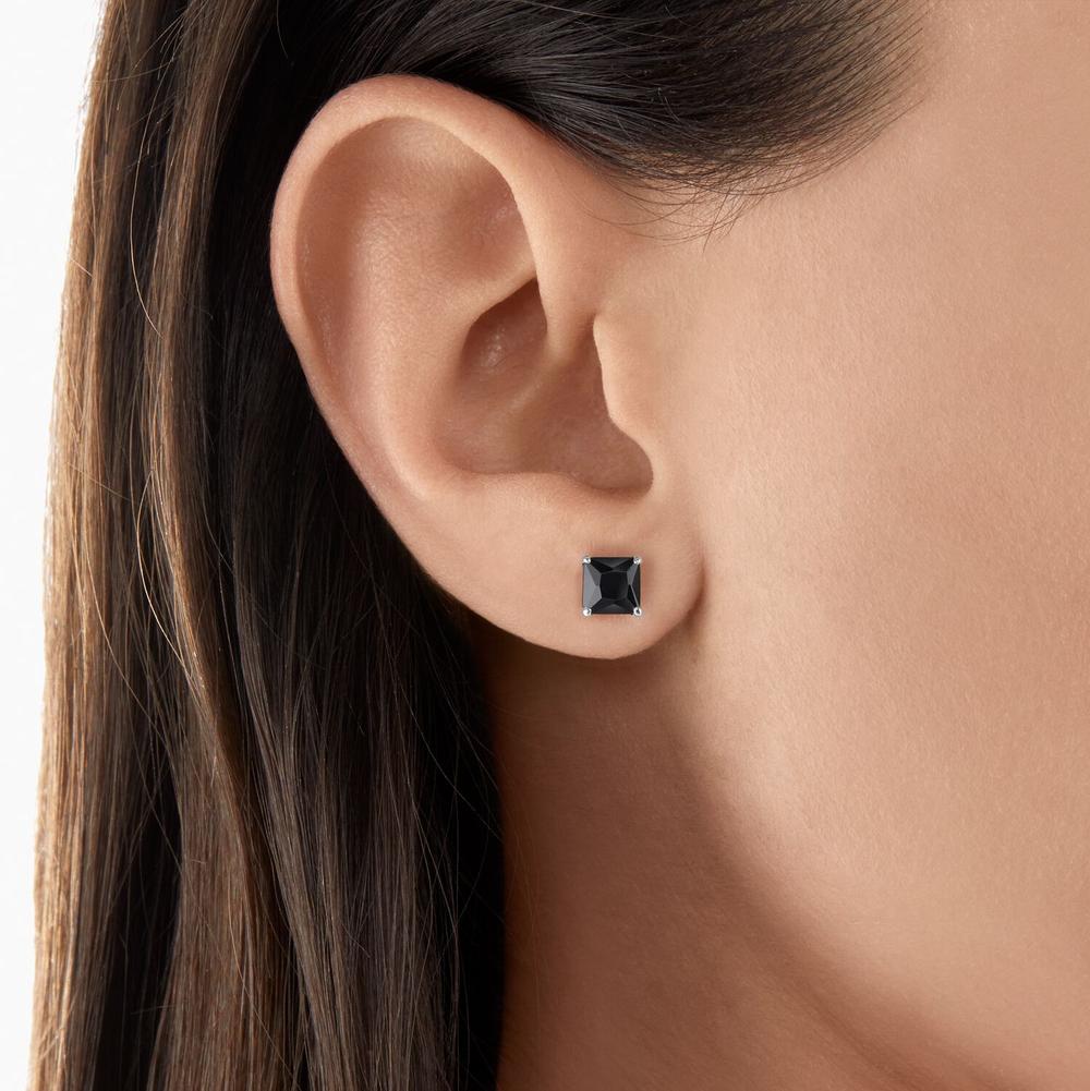 Thomas Sabo Sterling Silver Black Stone Ear Studs
