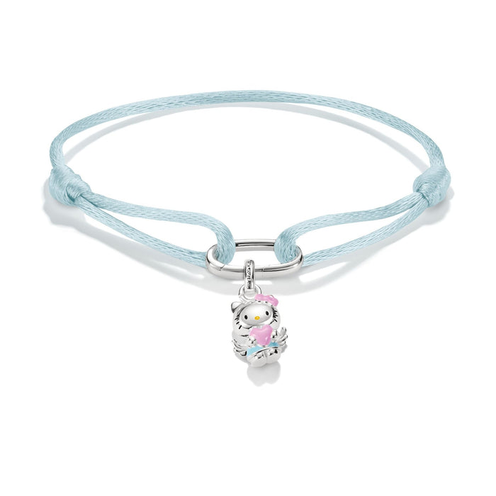 Thomas Sabo Hello Kitty Textile Bracelet Light Blue with Charm