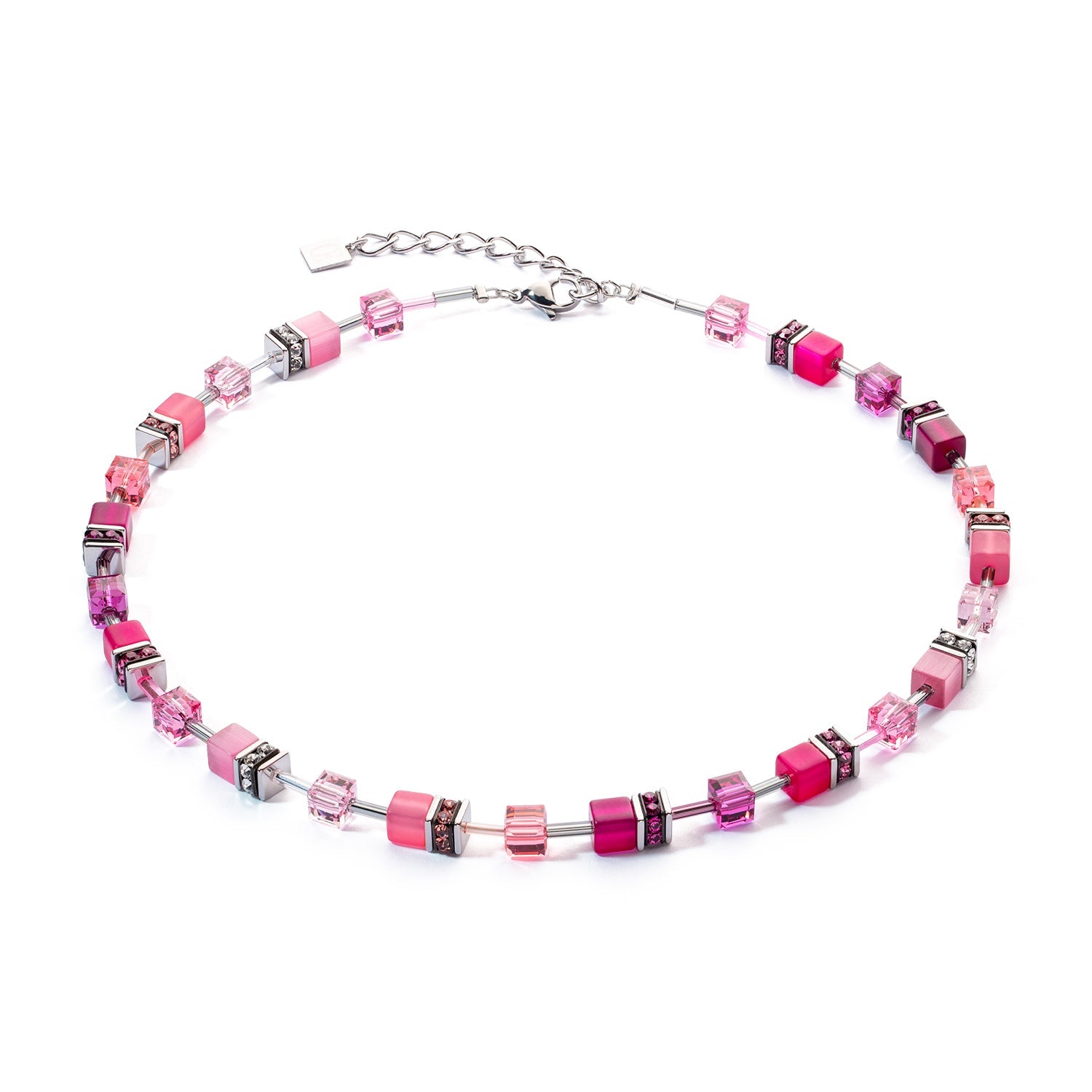 Geo Cube Viva Magenta Necklace