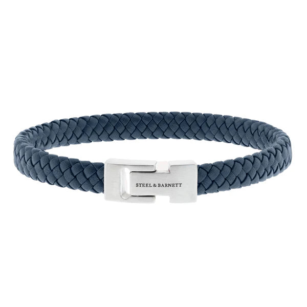 Archie - Jeans Blue - 8mm Leather Box Braided Bracelet