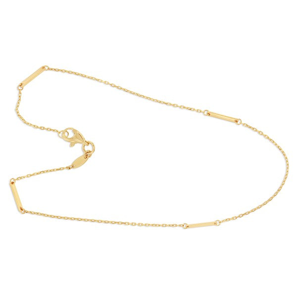 Fine Diamond Cut Oval Mini Fat Bar Bracelet