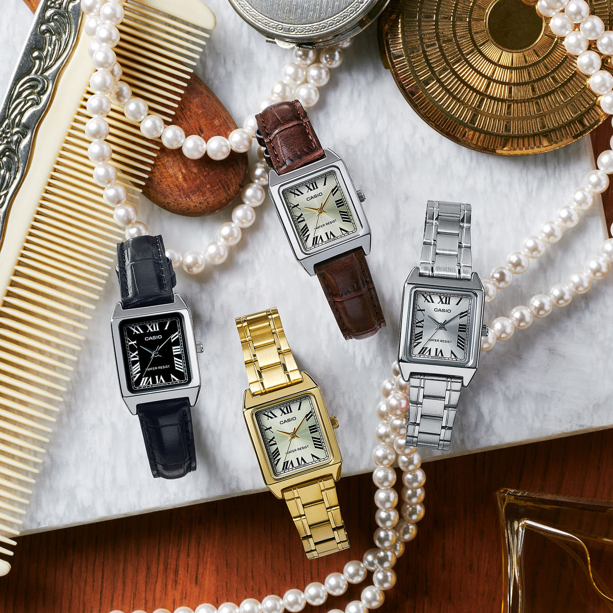 Casio Silver Chrome Plated Analogue Watch