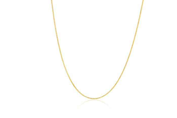 Yellow Gold Adjustable Magic Wheat Chain, 45cm