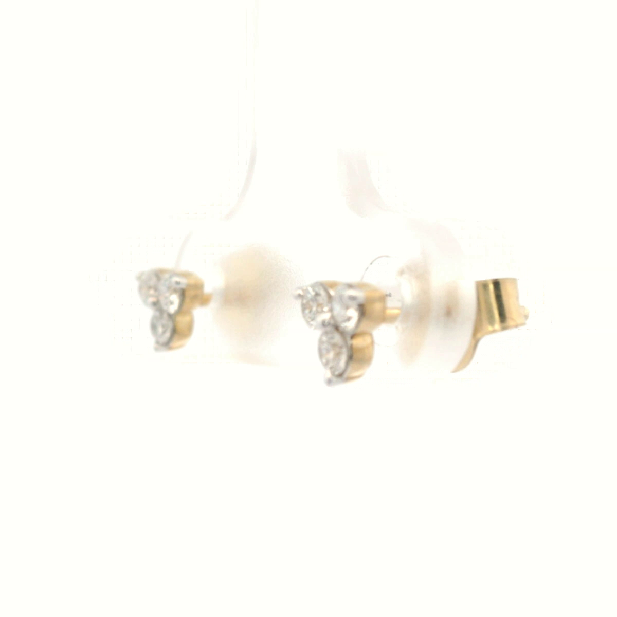 Yellow Gold Triangle Diamond Studs