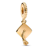 Student hat 14k gold-plated dangle