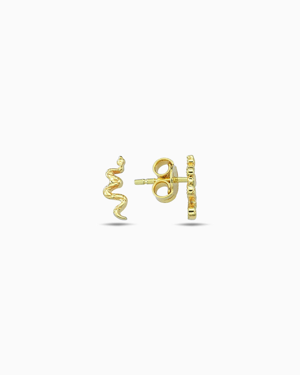 Snake Stud Earrings in Yellow Gold