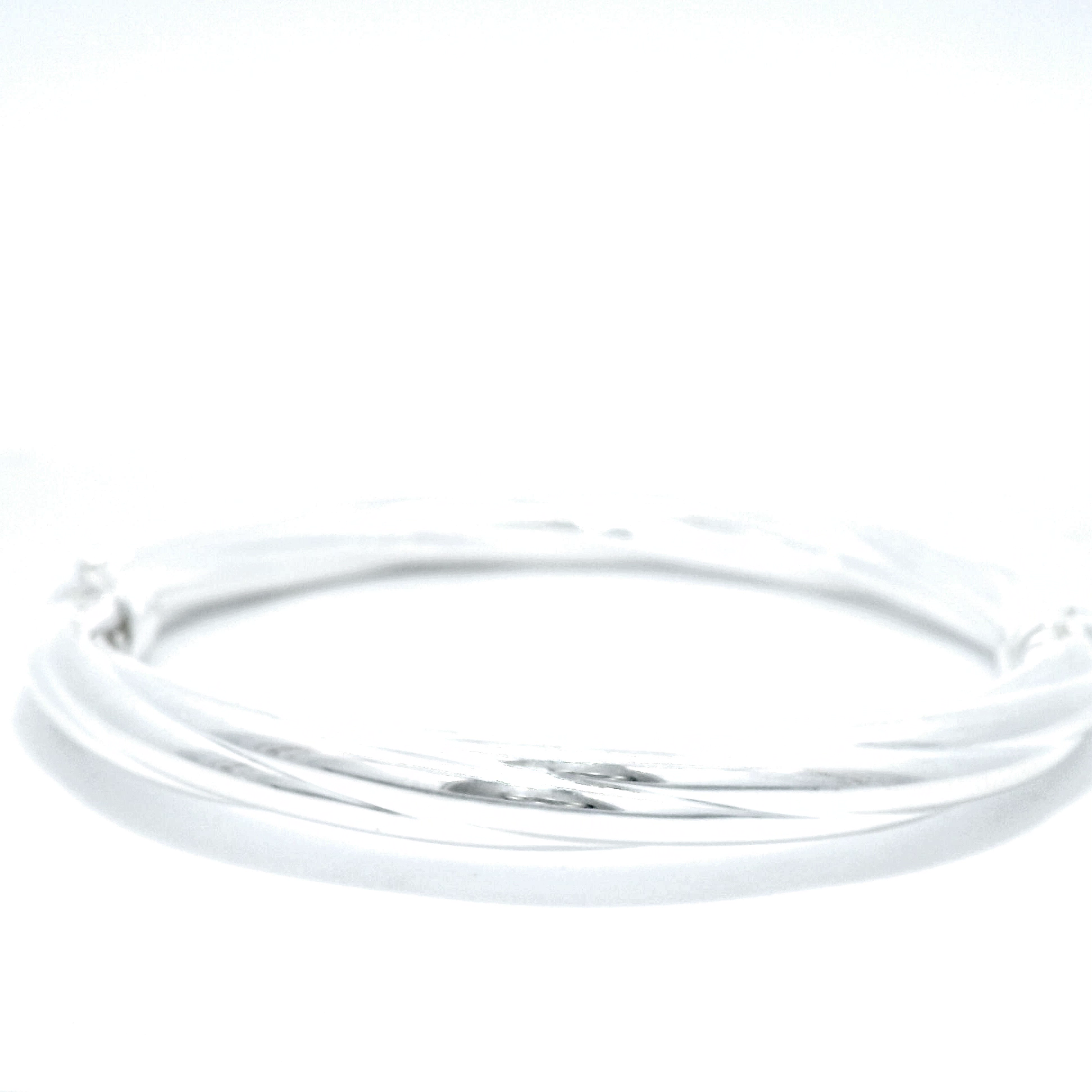 Sterling Silver Twist Hinge Bangle
