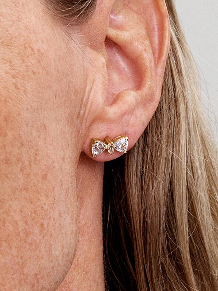 Sparkling Bow Stud Earrings