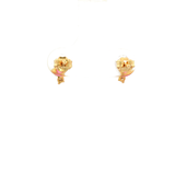 Pear Pink Toumaline Earrings in Yellow Gold