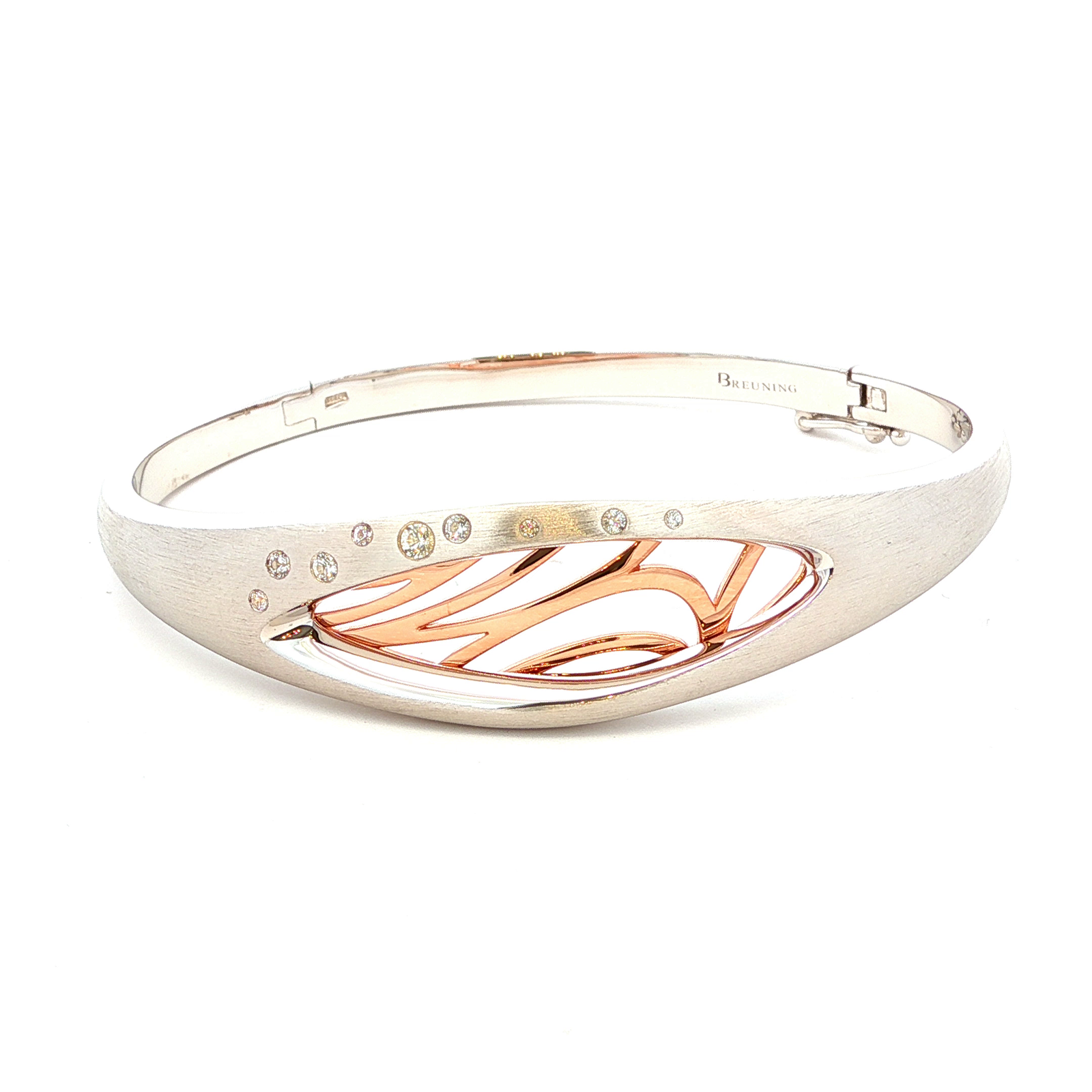 Breuning Rose Gold & Rhodium Plated Sterling Silver White Sapphire Bracelet