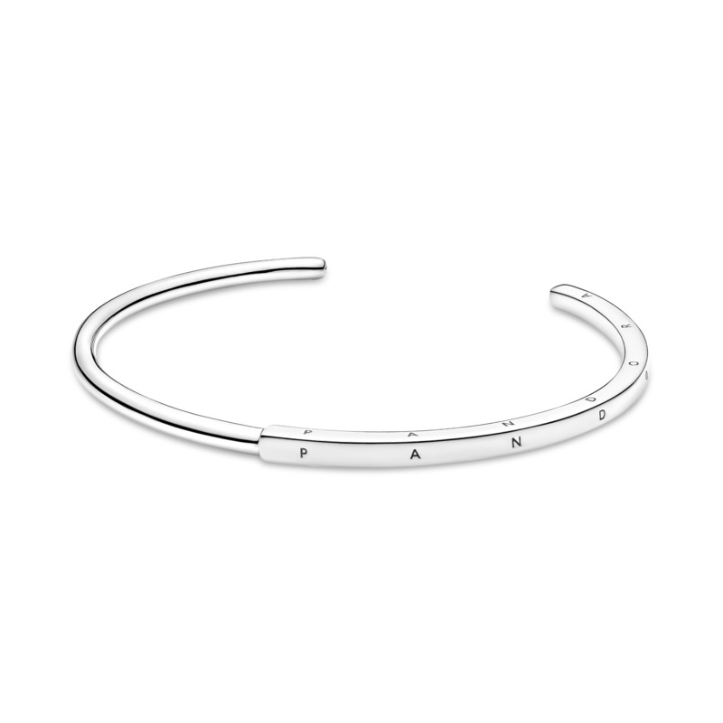 Pandora Logo Iconic Silver Open Bangle