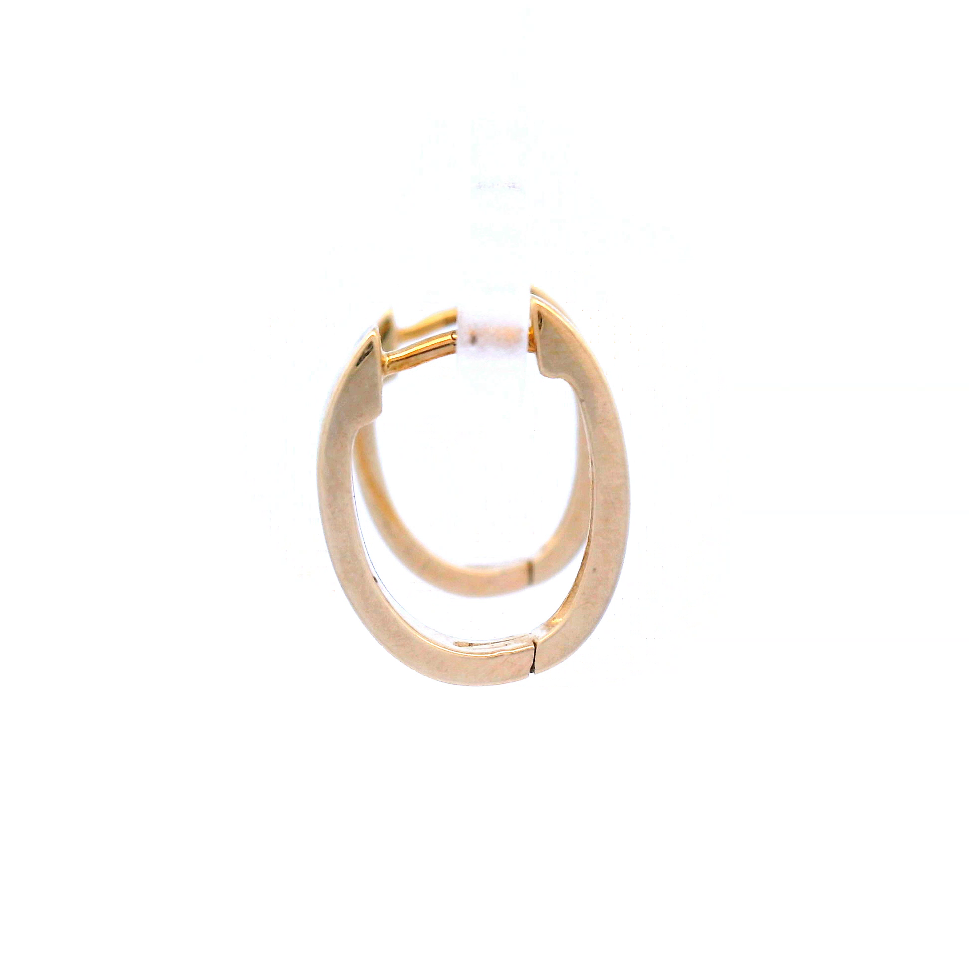 Plain Huggie Earrings in 9 Carat Yellow Gold. 14mm (h) x 11.5mm (w)